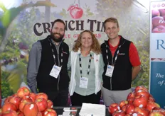 Promoting SnapDragon and RubyFrost apples are Chris Peidmont, Jessica Wells, and Joel Crist with Crunch Time Apple Growers. 