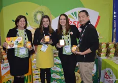Promoting the success of SunGold kiwis are Zespri's Susan Noritake, Catherine Delettera, Sarah Deaton and Shawn Wen.