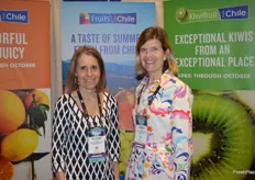 Allison Myers and Karen Brux with Fresh Fruits from Chile. 