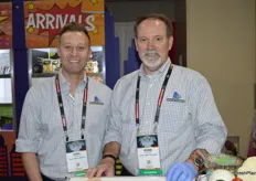 Karl Lipscomb and Robb Bertels with Gold Coast Packing are manning an innovation station and prepare vegetable ceviche for show attendees. 
