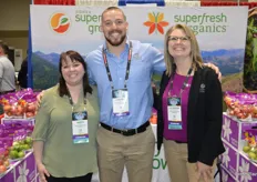 Sarah Lucas, Conner O'Malley and Cat Gipe-Stewart with Domex Superfresh Growers are so happy to be in Orlando.