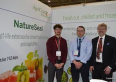 The team from AgriCoat were part of the IFE exhibition with their coatings to extend shelf life of fruit and vegetables by 7-12 days. Craig Edwards, Robert Round and Simon Matthews.