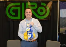 Joe Clemens with Giro Pack shows 5 lb. mesh packaging for citrus.