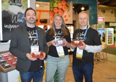 A new program from the Star Group are Juliets, Canadian greenhouse grown strawberries. From left to right Carey Tufts, Raeanne Anderson, and Eric Schlacht.