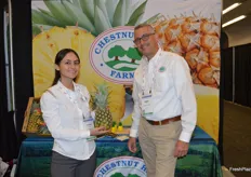 Pineapples from Costa Rica presented by Valeria Paipilla and Eddy Navas with Chestnut Hill Farms. 